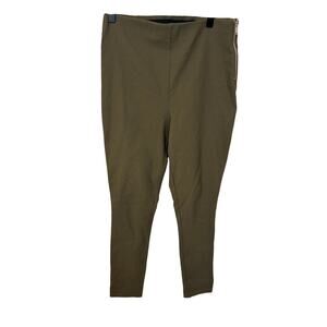 Jules and Leopold Ponte Olive Green Pull On Stretch Casual Ankle Pants Business